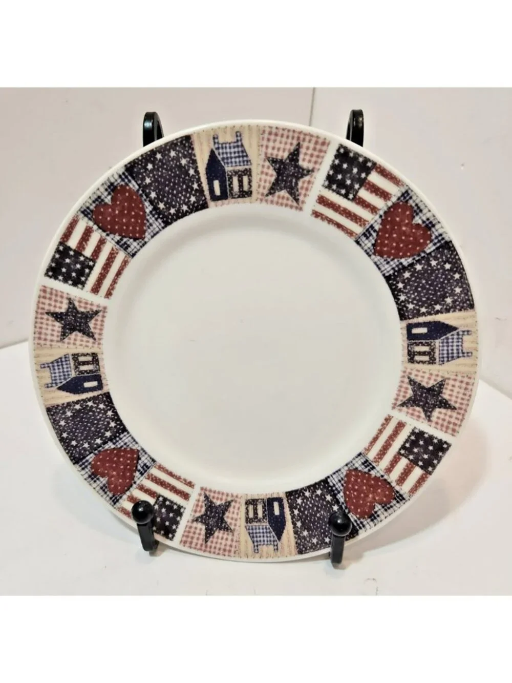 Vtg D.C. Brown American Quilt Bread Dessert Plate Lot of 5 by Oneida 6.25